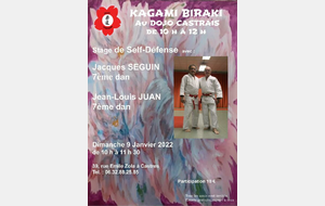 KAGAMI BIRAKI Stage de Self-Défense dirigé par Jacques SEGUIN  7ème dan et Jean-Louis JUAN  7ème dan