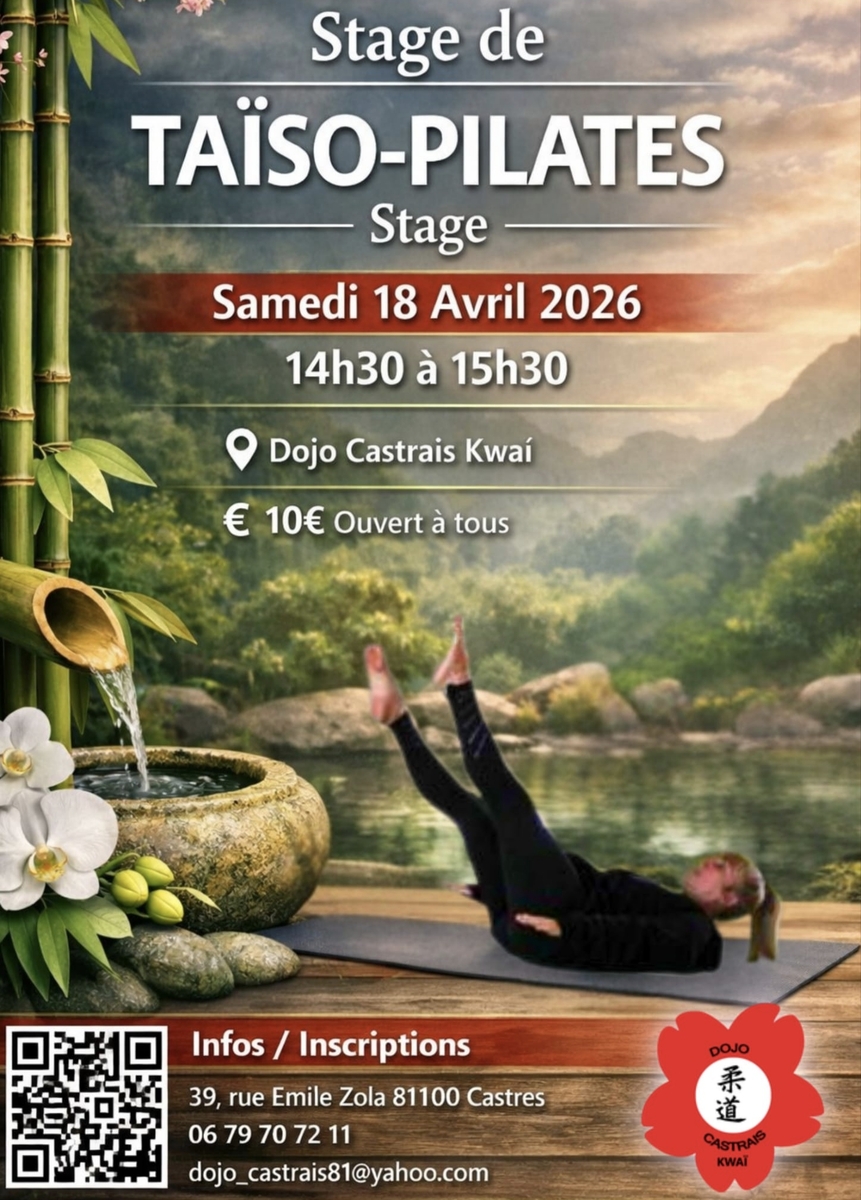 Stage de taïso Pilates le Samedi 18 Avril 2026 de 14h30 à 15h30