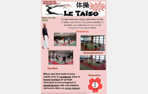 Cours Taïso avec Maître KIM SIN LIENG Lundi 19h - 20h et Jeudi 18h - 19h