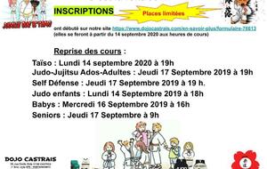 C'est la rentrée!!! INSCRIPTIONS. Places limitées.