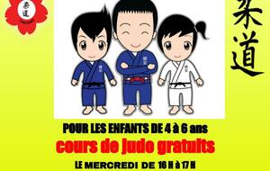cours de judo gratuit POUR LES ENFANTS DE 4 à 6 ans