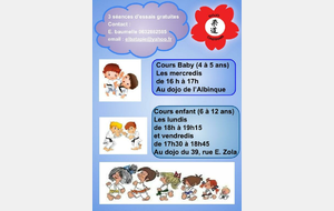 Inscription aux cours baby et enfant