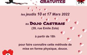 Cours de Taîso gratuits les jeudis 10 et 17 Mars 2022