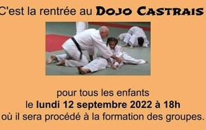 Rentrée le Lundi 12 septembre 2022