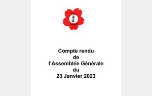 Compte rendu de l'assemblée générale du 23 Janvier 2023 (document joint)