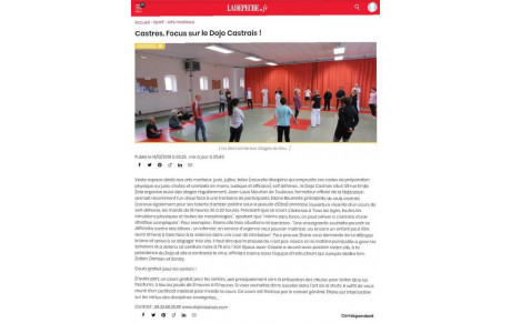Article de La Dépêche du Midi du 14 Décembre 2019. Self Défense.