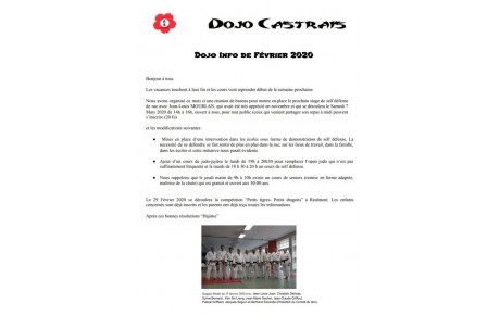 DOJO INFO FÉVRIER 2020
