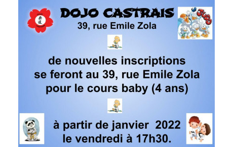 Nouvelles inscriptions pour les 4 ans