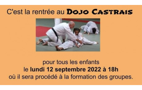 Rentrée le Lundi 12 septembre 2022