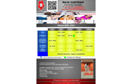 Horaires et tarifs 2023 2024