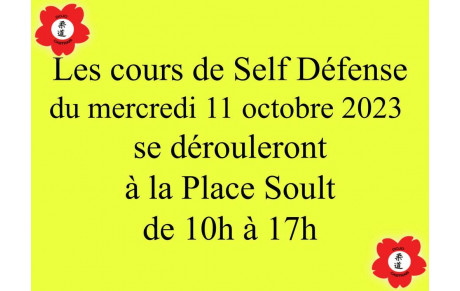 Cours de self défense de ce mercredi 11 octobre 2023