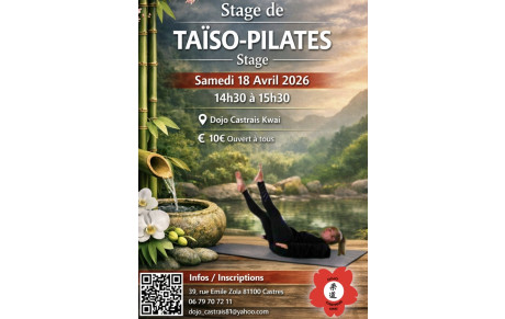Stage de taïso Pilates le Samedi 18 Avril 2026 de 14h30 à 15h30